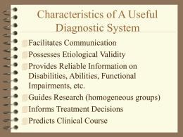 Classification and Diagnosis