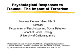 Psychological Responses to Trauma