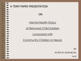 Mental Health Status of Returned Child Soldiers
