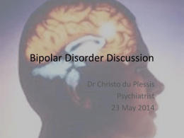 Bipolar Workshop Dr Christo du Plessis