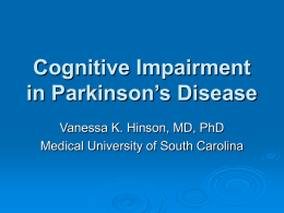 VanessaHinson_Cognitive Impairment in Parkinson`s Disease