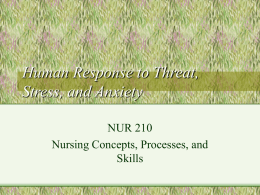 Human Response to Threat, Stress, and Anxiety