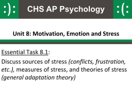 Unit 8: Motivation, Emotion and Stress Essential Task 8.1