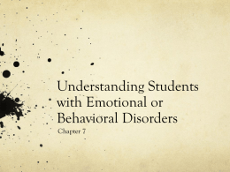Understanding Students with Emotional or Behavioral