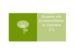 Chapter 7: Students with Emotional/Behavior