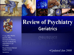 REVIEW OF PSYCHIATRY Geriatrics