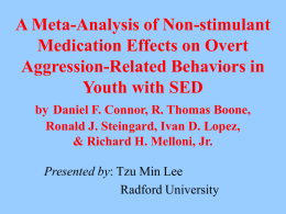 A Meta-Analysis of Non-stimulant Medication Effects on Overt