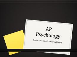 Abnormal Psychology - U
