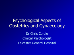 Psychological Aspects of Obstetrics and Gynaecology