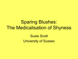 Issues in the Medicalisation of Shyness