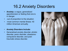 16.2 Anxiety Disorders