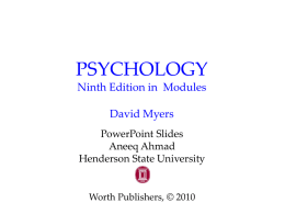 PSYCHOLOGY (9th Edition) David Myers