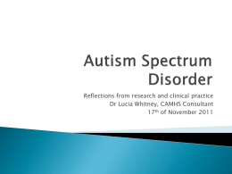Autism Spectrum Disorder - The Derbyshire Branch of AFT