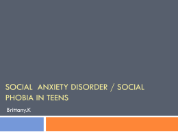 Social Anxiety Disorder in Teens