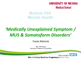 ELFT PC Teaching MUS and Somatoform disorder Mscx