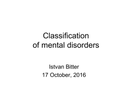 Classification of mental disorders