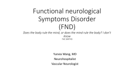 functional neurological symptom disorder