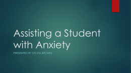 Dealing with Students with Anxiety