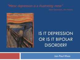 Is it Depression or is it Bipolar? by Dr Jon-Paul Khoo