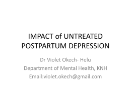 IMPACT of UNTREATED POSTPARTUM DEPRESSION