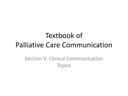 Clinical Communication Topics Section