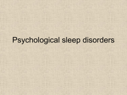 Psychological sleep disorders