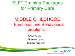 emotional disorders - Primary and Integrated Mental Health Care