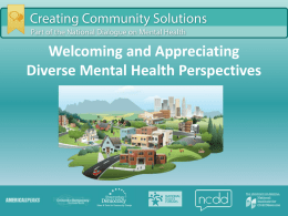 mental health perspective - Creating Community Solutions