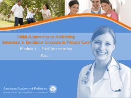 Module 1: Brief Intervention - American Academy of Pediatrics