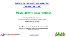 Session 2: MH Classifications - Listen, Acknowledge, Respond