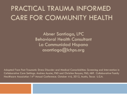 Trauma Informed Care - Pennsylvania Association of Community