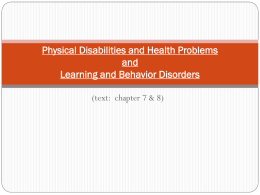 Learning and Behavior Disorders
