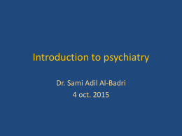 Introduction to psychiatry