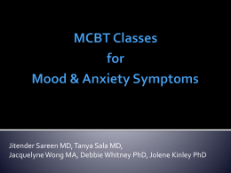 Dr Tanya Sala and Mood and Anxiety Disorders Service
