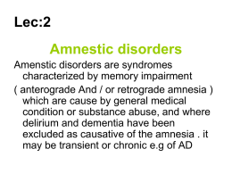 Amnestic disorders