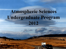 Atmospheric Sciences Undergraduate Program 2012