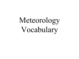 Meteorology Vocab