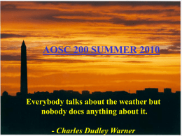 AOSC200_summer_lect1 - Atmospheric and Oceanic Science