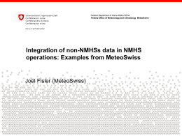 Integration of non-NMHSs data in NMHS operations