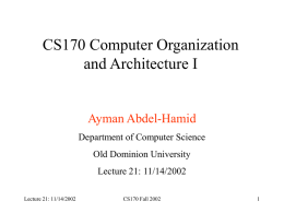 Lecture 21 - Department of Computer Science
