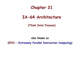 IA-64 EPIC Architecture