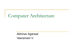 Computer Architecture - Indian Institute of Technology Kanpur