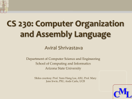 CS 230 Chapter 3 Arithmetic for Computers