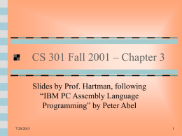 CS 301 Fall 2001 – Chapter 3
