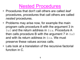 1 Nested Procedures
