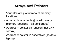 Arrays and Pointers