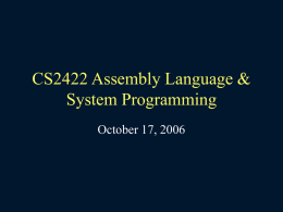 CS2422 Assembly Language & System Programming