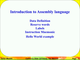 Introduction to assembly programming