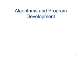 Computer Languages, Algorithms and Program Development