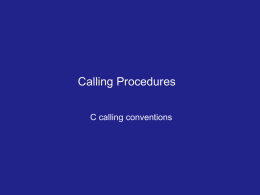 C Calling Conventions